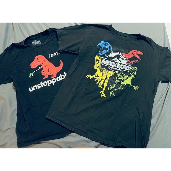 Bundle of 5 Tees Boys Girls Unisex SZ XL PlayStation Dinosaurs Roblox Siderman - Picture 2 of 4